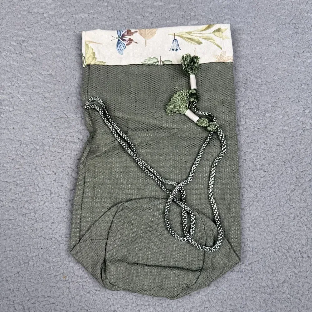 Longaberger Beverage Wine Carrier Tote Liner Botanical Sage Fabric 2313435 New